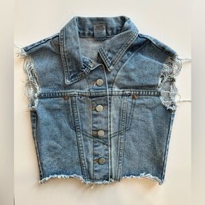 Vintage Not A Kid Anymore Kids Unisex Denim Vest Size Medium Made in USA